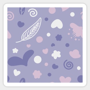 Blue Feather Heart Random Cute Pattern Sticker